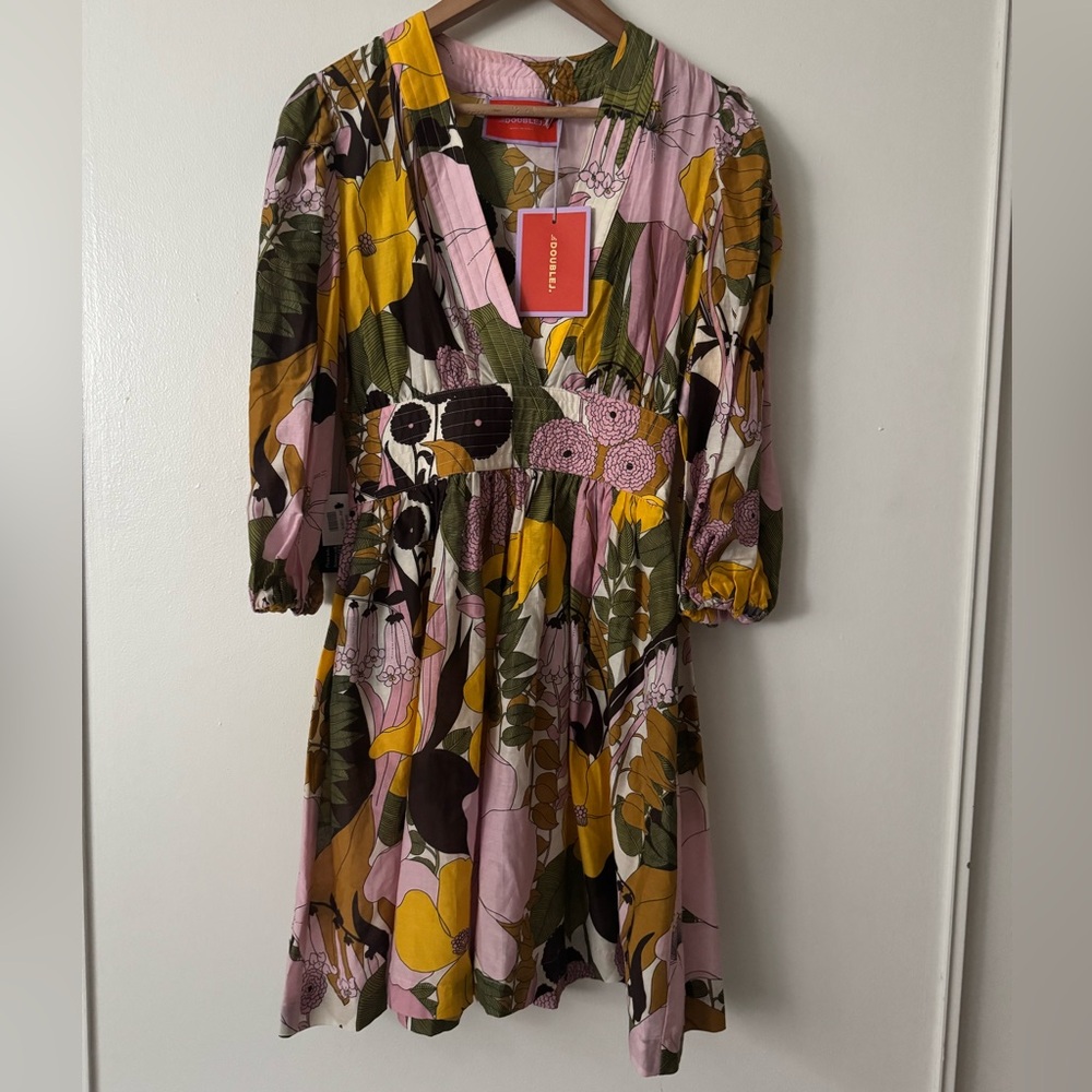NWT La Double J S Margherita printed cotton and silk-blend mini dress - Picture 3 of 13